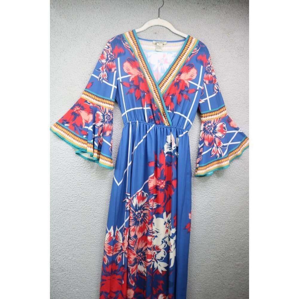 Flying Tomato Anthropologie 3/4 Belled Sleeves Maxi Dress-XS-Boho